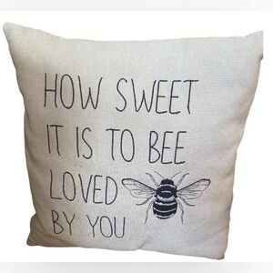 How Sweet It Is To Bee Loved By You Accent Pillow - Cream
